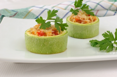 Gefüllte Zucchini zum Abendessen